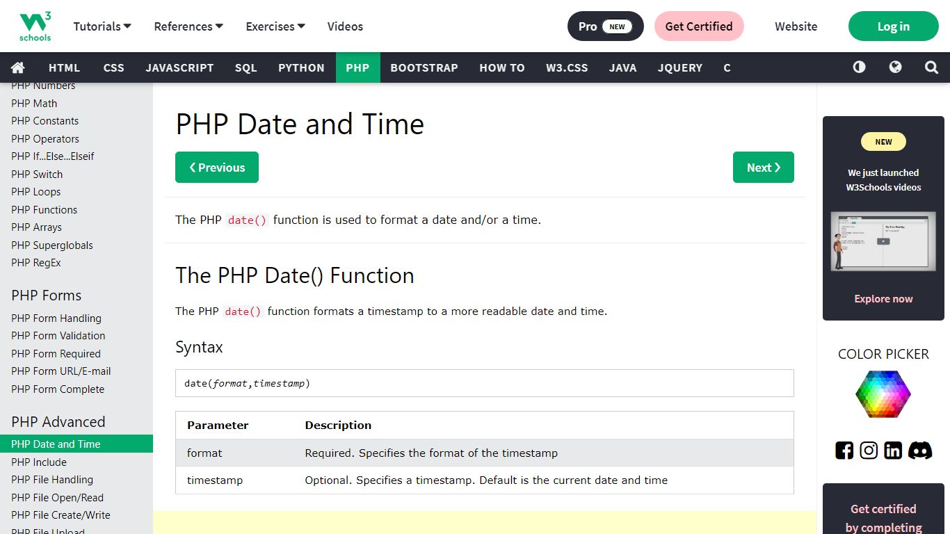 PHP Date and Time - W3Schools