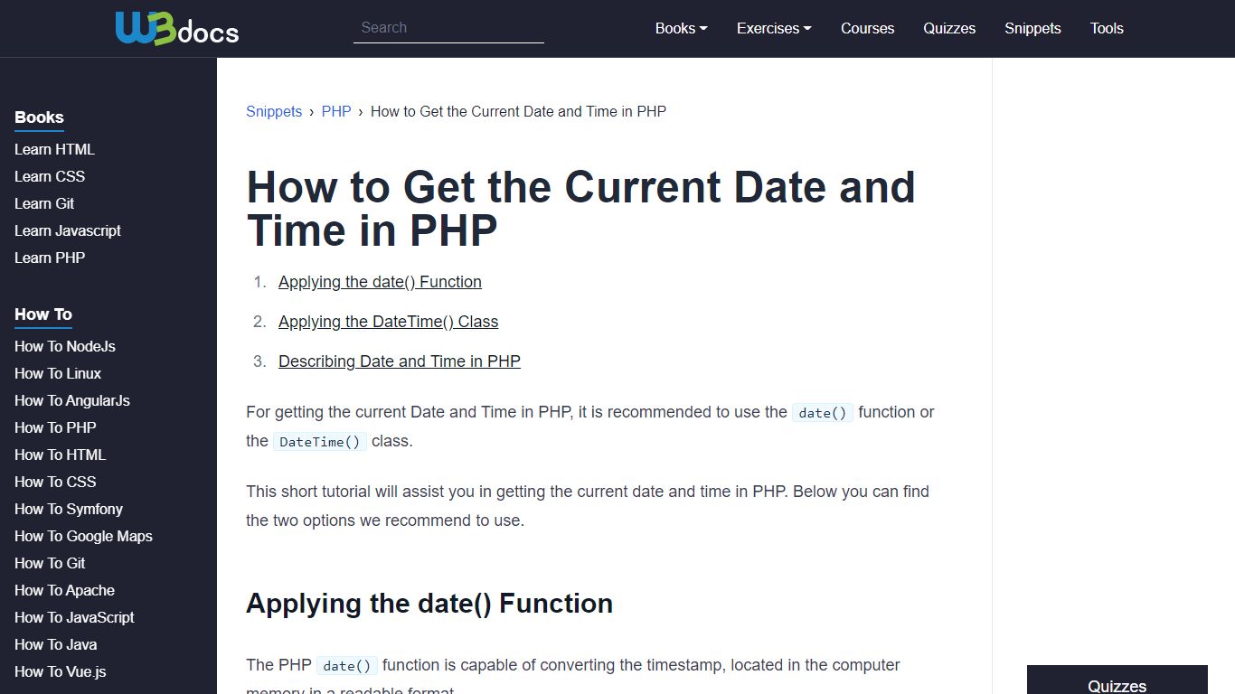 How to Get the Current Date and Time in PHP - W3docs